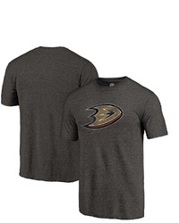 FANATICS Branded Black Anaheim Ducks Distressed Primary Logo Tri Blend T Shirt At Nordstrom