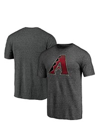 FANATICS Branded Charcoal Arizona Diamondbacks Weathered Official Logo Tri Blend T Shirt