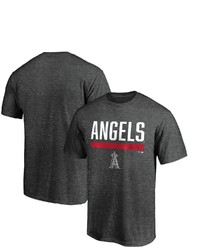FANATICS Branded Charcoal Los Angeles Angels Win Stripe T Shirt