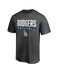 FANATICS Branded Charcoal Los Angeles Dodgers Win Stripe T Shirt