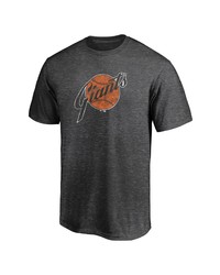 FANATICS Branded Charcoal San Francisco Giants True Classics Throwback Logo Tri Blend T Shirt