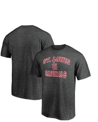 FANATICS Branded Charcoal St Louis Cardinals Heart Soul T Shirt