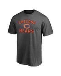 FANATICS Branded Heathered Charcoal Chicago Bears Logo Big Tall Victory Arch T Shirt