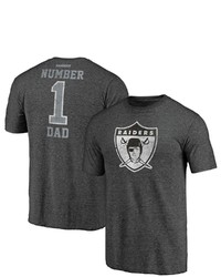 FANATICS Branded Heathered Charcoal Las Vegas Raiders Greatest Dad Retro Tri Blend T Shirt In Heather Charcoal At Nordstrom