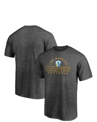 FANATICS Branded Heathered Charcoal Los Angeles Chargers Dual Threat Throwback T Shirt