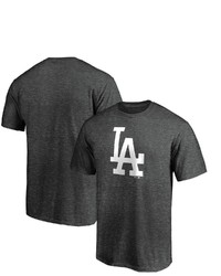 FANATICS Branded Heathered Charcoal Los Angeles Dodgers Big Tall Logo T Shirt
