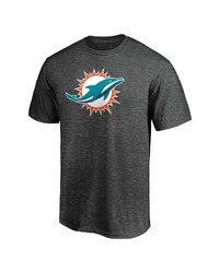 FANATICS Branded Heathered Charcoal Miami Dolphins Primary Logo Team T Shirt