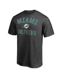 FANATICS Branded Heathered Charcoal Miami Dolphins Victory Arch T Shirt