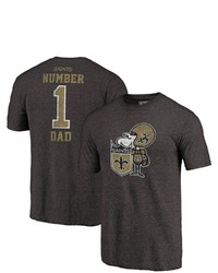 FANATICS Branded Heathered Charcoal New Orleans Saints Greatest Dad Retro Tri Blend T Shirt In Heather Charcoal At Nordstrom
