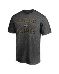 FANATICS Branded Heathered Charcoal New Orleans Saints Logo Big Tall Victory Arch T Shirt