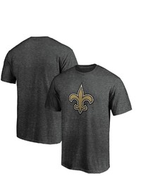 FANATICS Branded Heathered Charcoal New Orleans Saints Primary Logo Team T Shirt