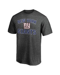 FANATICS Branded Heathered Charcoal New York Giants Logo Big Tall Victory Arch T Shirt