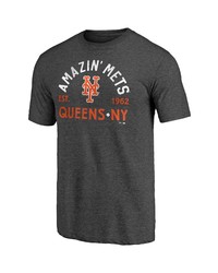 FANATICS Branded Heathered Charcoal New York Mets Hometown Tri Blend T Shirt