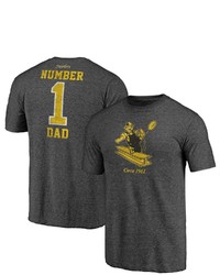 FANATICS Branded Heathered Charcoal Pittsburgh Ers Historic Logo Greatest Dad Tri Blend T Shirt