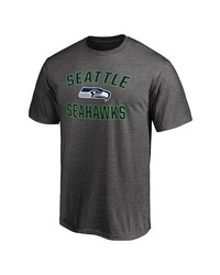 FANATICS Branded Heathered Charcoal Seattle Seahawks Logo Big Tall Victory Arch T Shirt