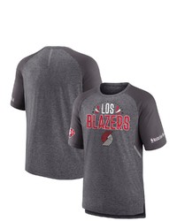 FANATICS Branded Heathered Gray Portland Trail Blazers 2022 Noches Ene Be A Core Shooting Raglan T Shirt In Heather Gray At Nordstrom