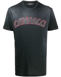 DSQUARED2 Caten Print Cotton T Shirt