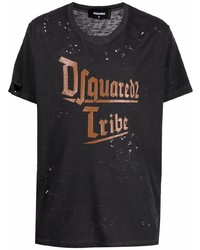 DSQUARED2 Distressed Logo Print T Shirt
