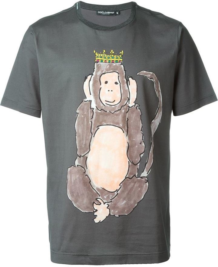 latin uformel Flere Dolce & Gabbana Monkey Print T Shirt, $425 | farfetch.com | Lookastic