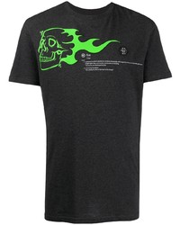 Philipp Plein Flame Skull Print T Shirt