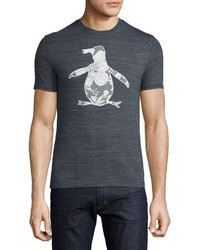 Original Penguin Floral Print Graphic Jersey T Shirt Gray