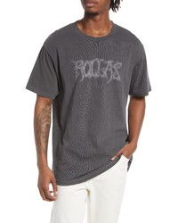 ROLLA'S Galactic Logo Cotton Graphic Tee In Washed Black At Nordstrom