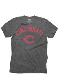 Majestic Threads Gray Cincinnati Reds Granite Tri Blend Crew T Shirt In Charcoal At Nordstrom