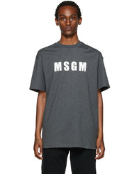 MSGM Gray Logo T Shirt