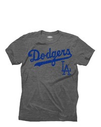 Majestic Threads Gray Los Angeles Dodgers Granite Tri Blend Crew T Shirt In Charcoal At Nordstrom