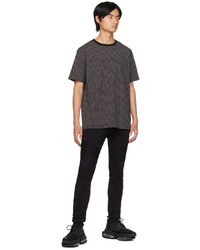 Balmain Gray Monogram T Shirt