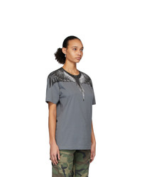 Marcelo Burlon County of Milan Grey And Black Wings T Shirt