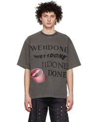 We11done Grey Washed Logo T Shirt