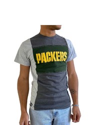 REFRIED APPAREL Heather Charcoal Green Bay Packers Sustainable Split T Shirt
