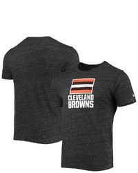 New Era Heathered Black Cleveland Browns Alternative Logo Tri Blend T Shirt