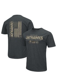 Colosseum Heathered Black Kansas Jayhawks Oht Military Appreciation Flag 20 T Shirt In Heather Black At Nordstrom