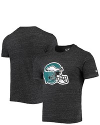 New Era Heathered Black Philadelphia Eagles Alternative Logo Tri Blend T Shirt