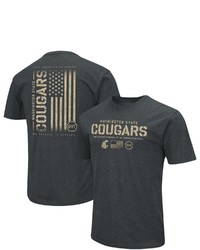 Colosseum Heathered Black Washington State Cougars Oht Military Appreciation Flag 20 T Shirt In Heather Black At Nordstrom