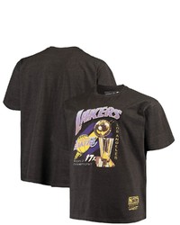 Mitchell & Ness Heathered Charcoal Los Angeles Lakers Big Tall 17x Trophy T Shirt