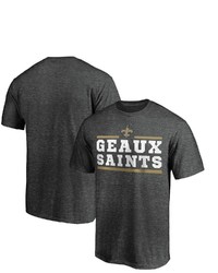 Majestic Heathered Charcoal New Orleans Saints Showtime Lets Go T Shirt