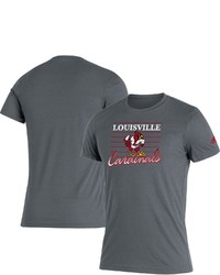 adidas Heathered Gray Louisville Cardinals Fresh Script Tri Blend T Shirt In Heather Gray At Nordstrom
