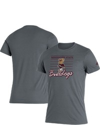 adidas Heathered Gray Mississippi State Bulldogs Fresh Script Tri Blend T Shirt In Heather Gray At Nordstrom
