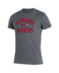 adidas Heathered Gray Nebraska Huskers Sideline Locker Heritage T Shirt