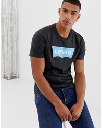 Levi's Heavy Print Batwing Logo T Shirt In Charcoal Marl