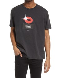 AllSaints Kiss Cotton Graphic Tee In Washed Black At Nordstrom
