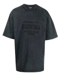 Balenciaga Large Fit Property Logo Print T Shirt