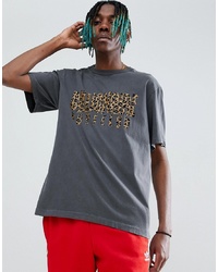 Billionaire Boys Club Leopard Print Arch Logo T Shirt In Black