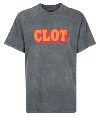 Clot Logo Print Acid Wash T Shirt