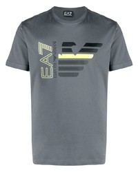 Ea7 Emporio Armani Logo Print Cotton T Shirt