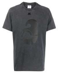 Courrèges Logo Print Cotton T Shirt