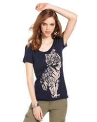Lucky Brand Jeans Tiger Print Tee